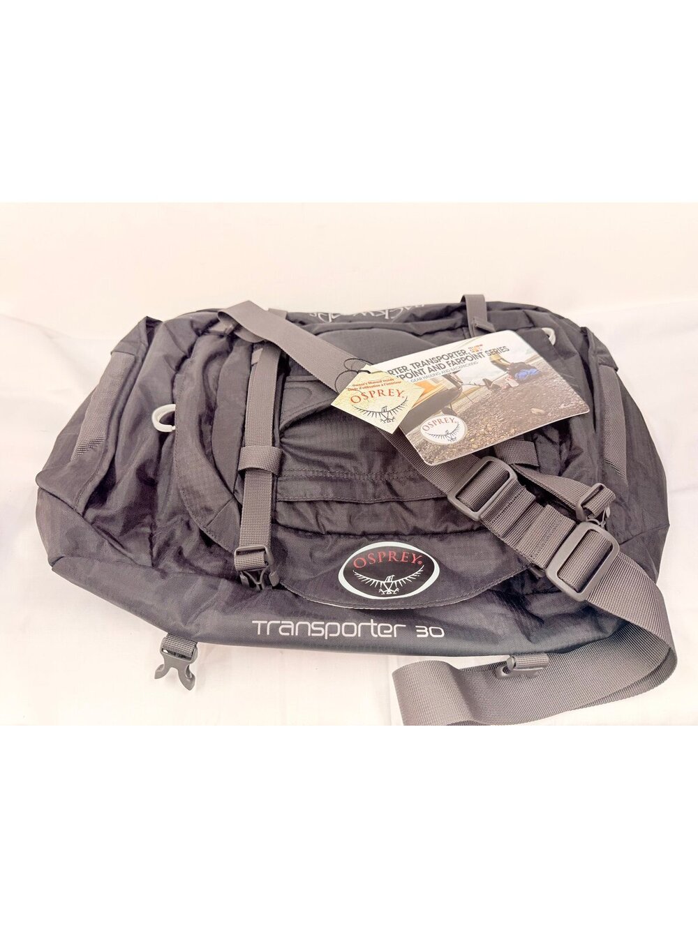 OSPREY Transporter 30 Bag Travel Bag Black Backwoods logo New